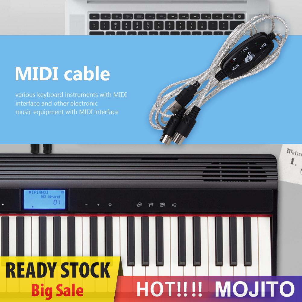 Kabel Adapter Converter Usb Interface To Midi Untuk Keyboard / Piano