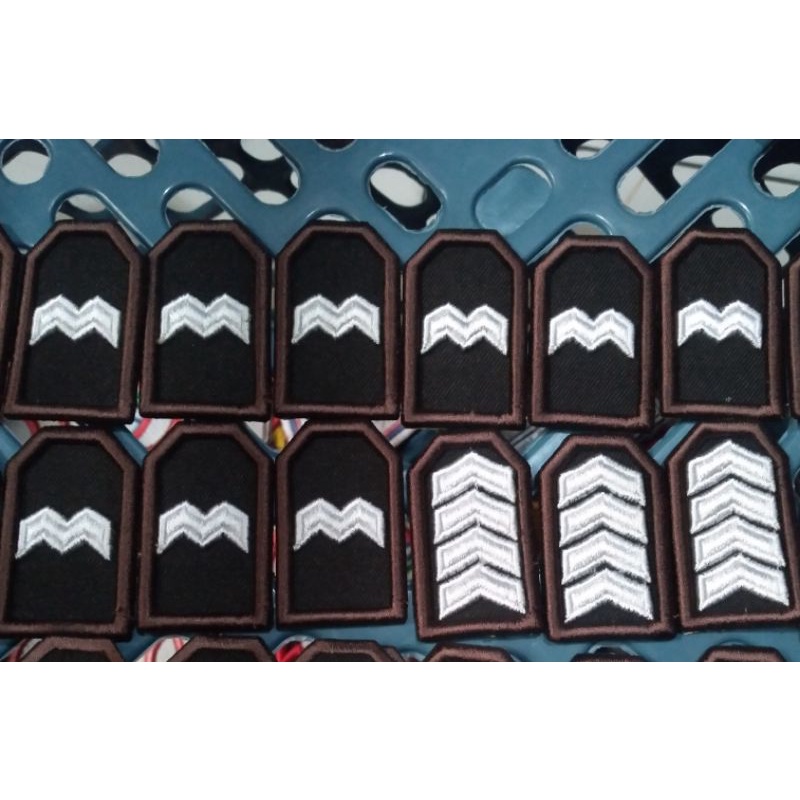 bed bordir timbul/biasa pangkat polri, satpam dll