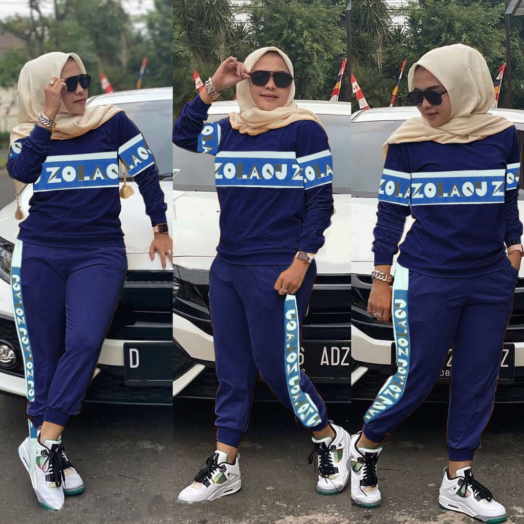 INDOBEST SETELAN NANDA GOWES / PAKAIAN OLAHRAGA WANITA GYM / LENGAN PANJANG