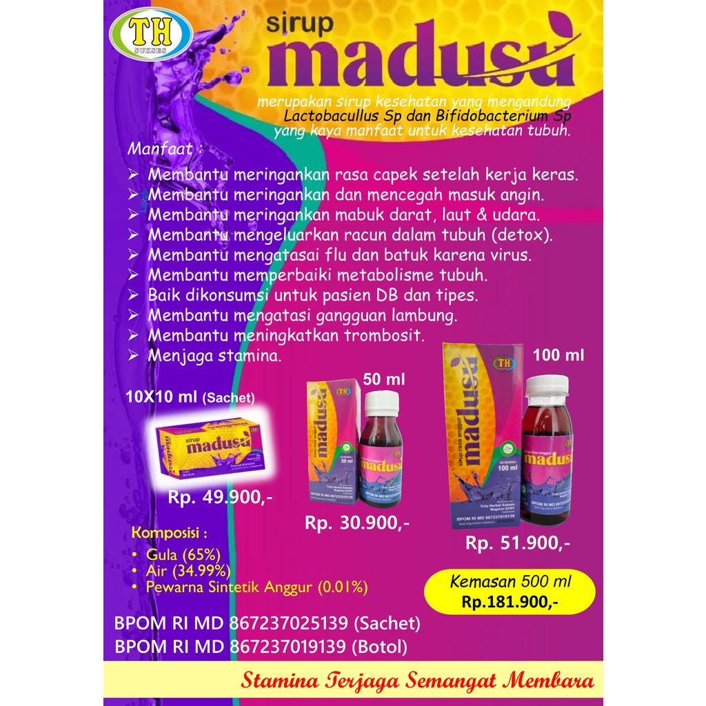 Bioth - Madusu Sachet/ Madusu 100 Ml Bpom/ Madusu 500 Ml Bpom