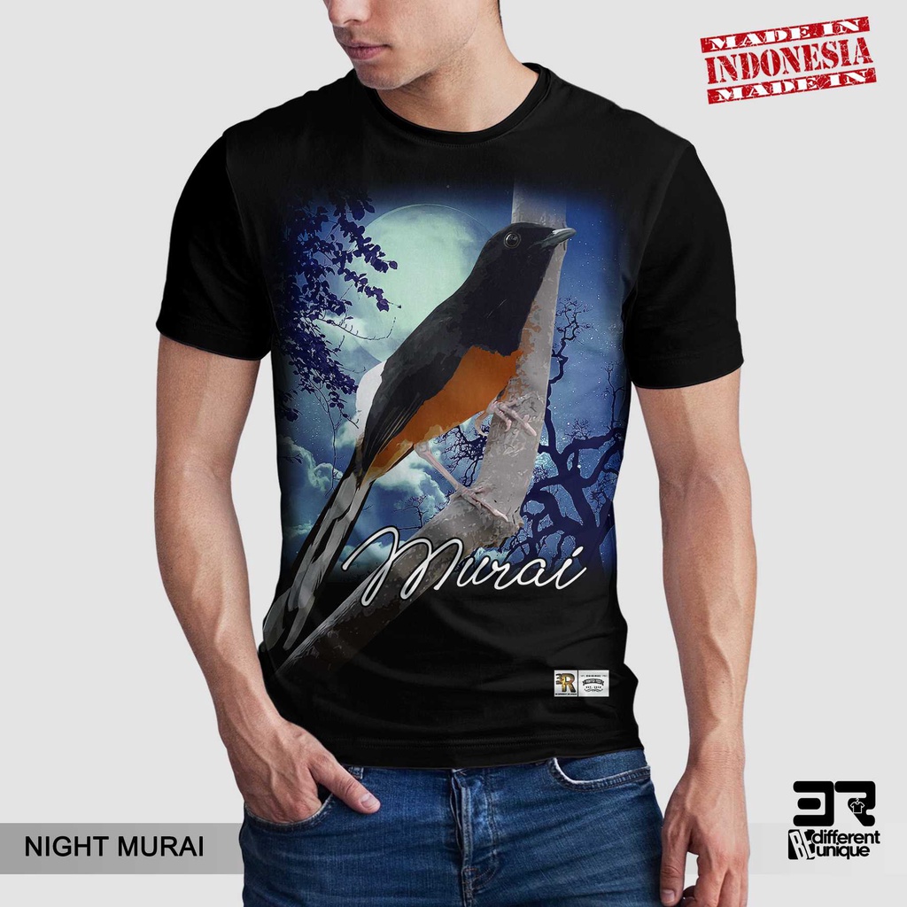 [ COD ] KAOS PRINTING GAMBAR BURUNG MURAI night - BAJU DISTRO ORIGINAL GAMBAR HEWAN KUCICA SHAMAS BA