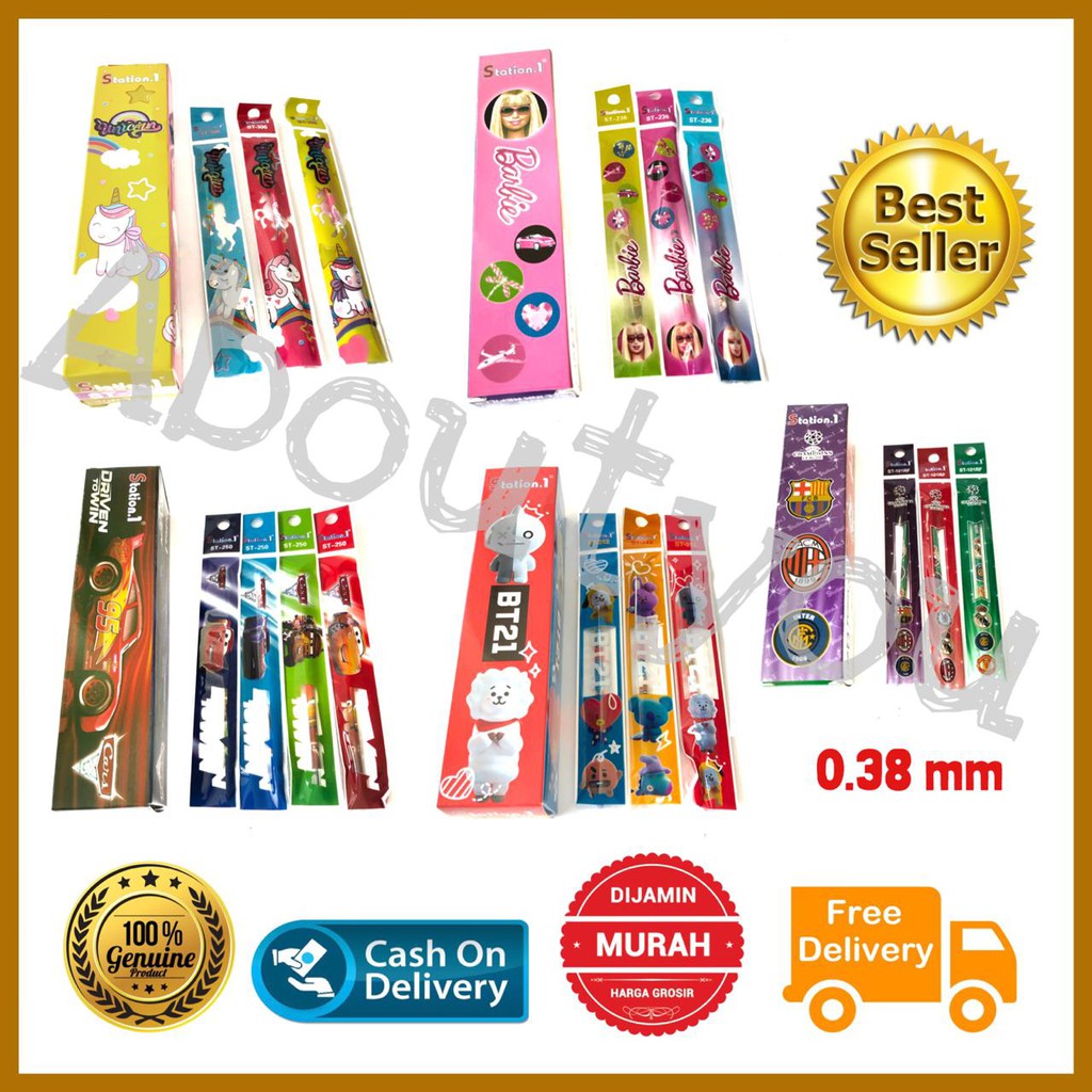 

Isi Ulang REFILL Pen Gel pulpen 20 pcs mix random karakter model unik