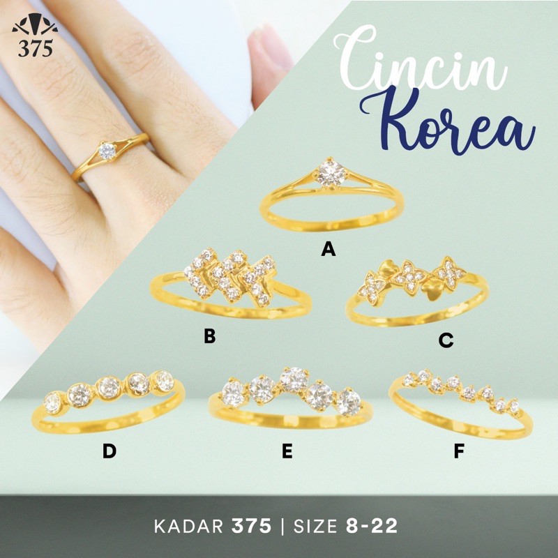 CINCIN KOREA WANITA MODEL SIMPLE BATU VARIASI