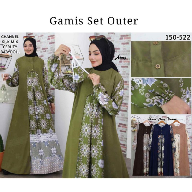 Gamis Set Outer Ceruty Babydoll