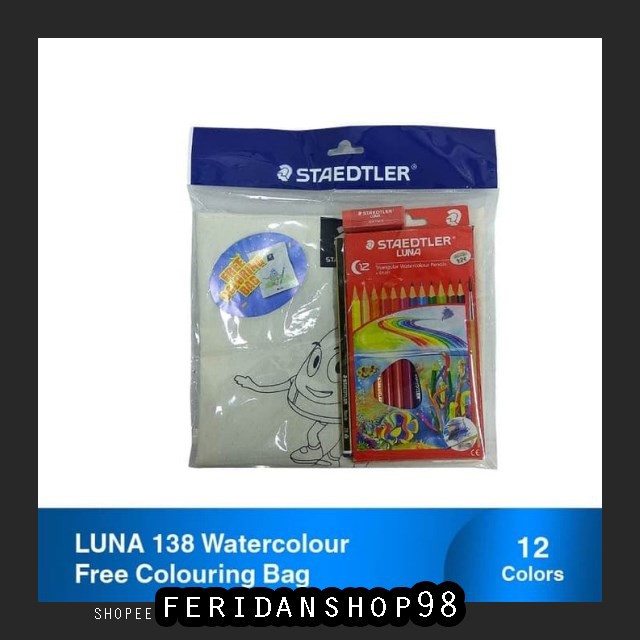 

FS168 PAKET ALAT TULIS STAEDTLER LUNA 138 ATK WATERCOLOOUR FREE COLOURING BAG BY FERIDANSHOP98