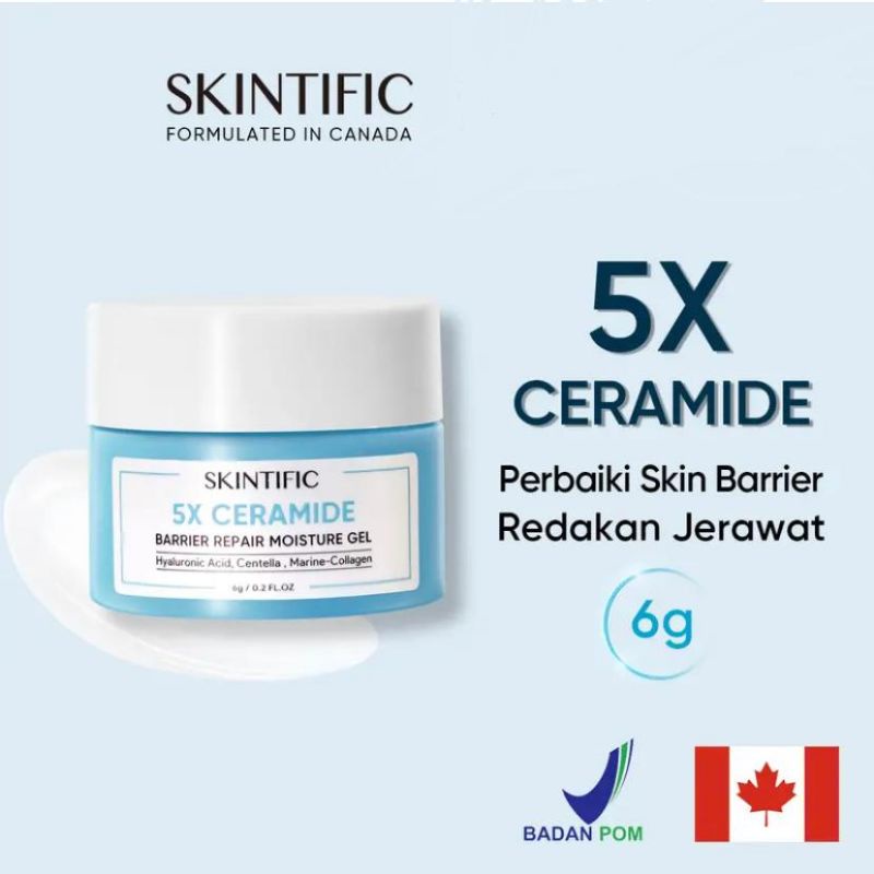 SKINTIFIC Moisturizer 6 gram Mini Travel Size 5x Ceramide Skin Barrier Repair