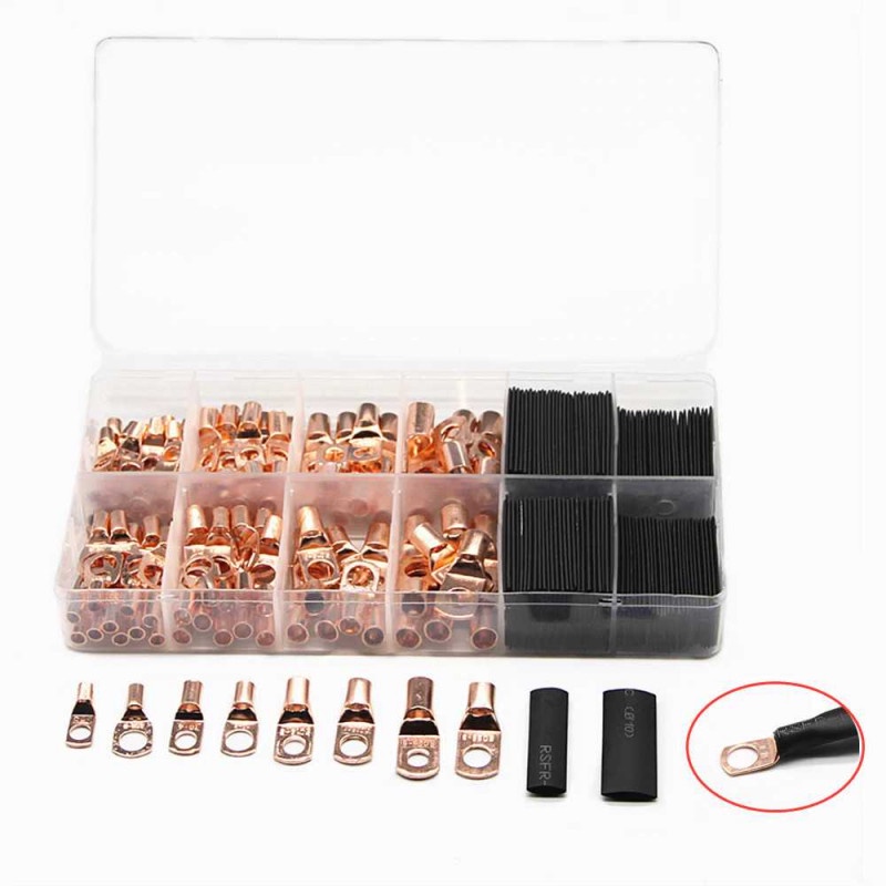 Konektor Ring Copper Ring Terminal Wire Crimp Connector Kit 120 Pcs