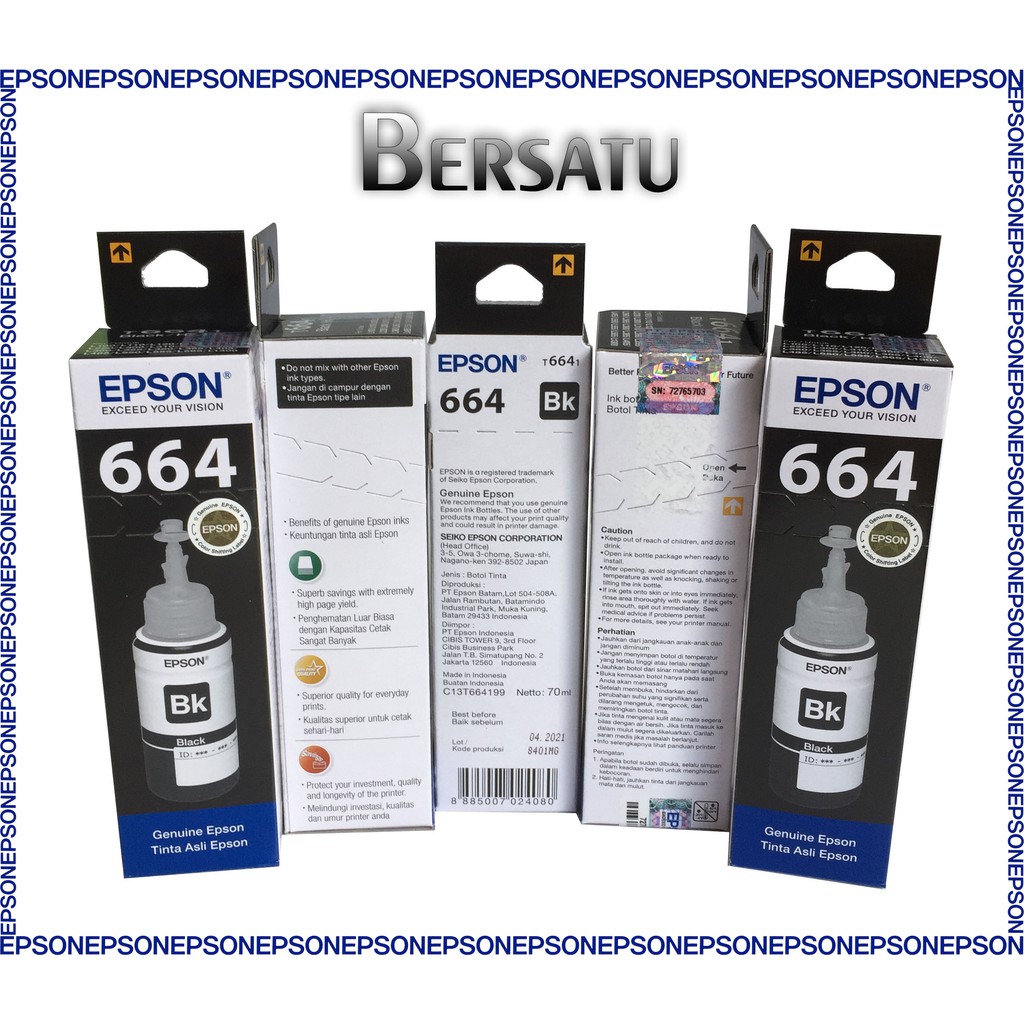 Tinta/Ink Epson 664 ∭ 6641/6642/6643/6644 Black/Cyan/Magenta/Yellow New Original ♖ L0 SF Q1