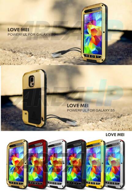 Love Mei Powerful Shockproof Case Casing Cover for Samsung S5 SM-G900