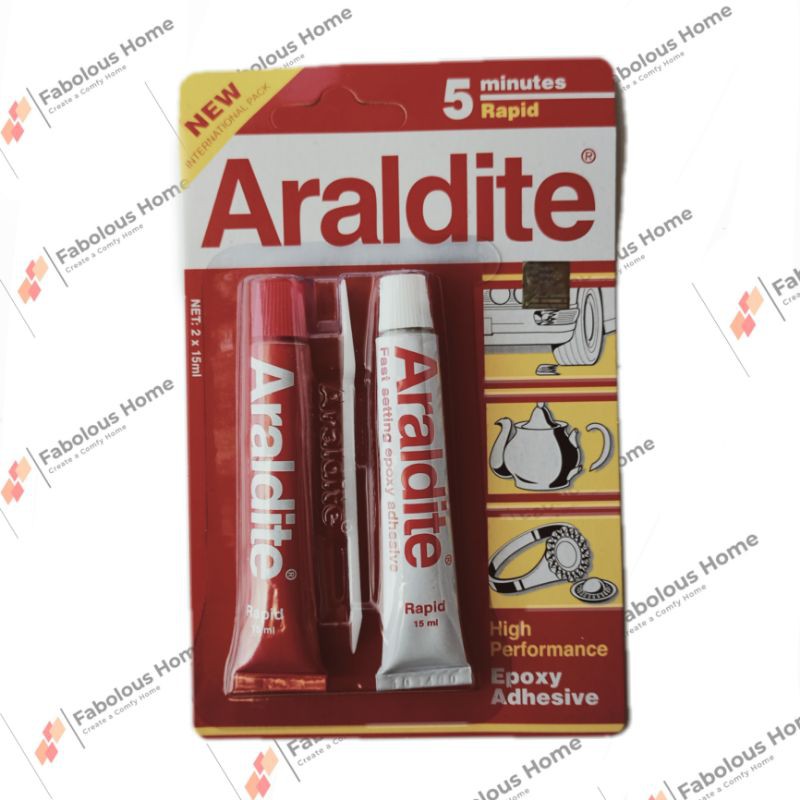 

LEM EPOXY LEM ARALDITE MERAH 5 MENIT 2x15ML