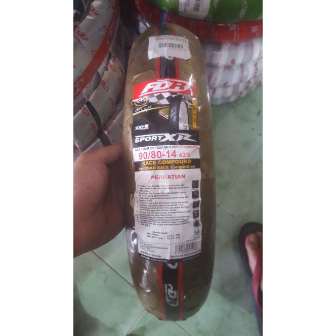 Ban FDR 90/80-14 Sport XR Soft Compound Tubeless Original Ring 14