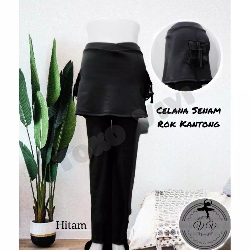 celana senam rok kantong samping CBR