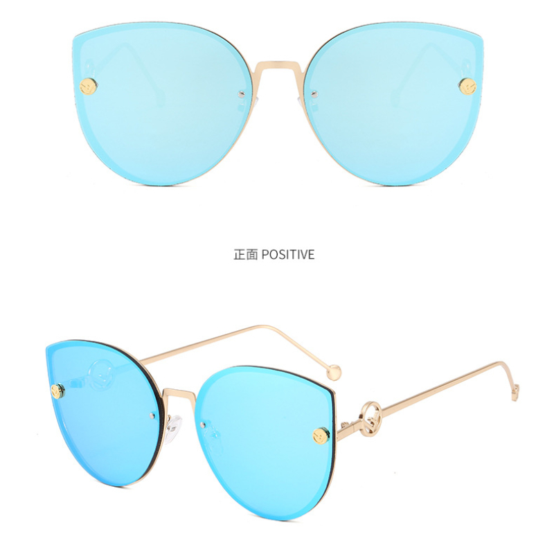 (YUZHU) COD INS Fashion Style Shades Sunglasses Untuk Wanita / Pria Bingkai Logam Lensa Gradien Sunnies Studios Sunglasses Cat Eye Frame Kacamata Kacamata Warna