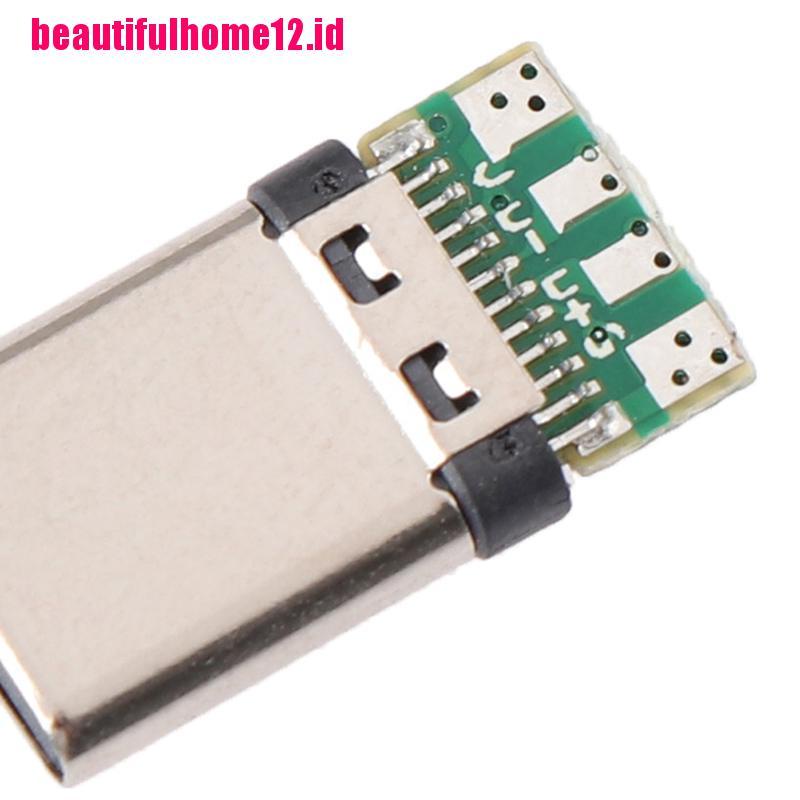 5pcs / Set Soket Konektor Plug Solder USB 3.1 Tipe C Male DIY Untuk PC Board