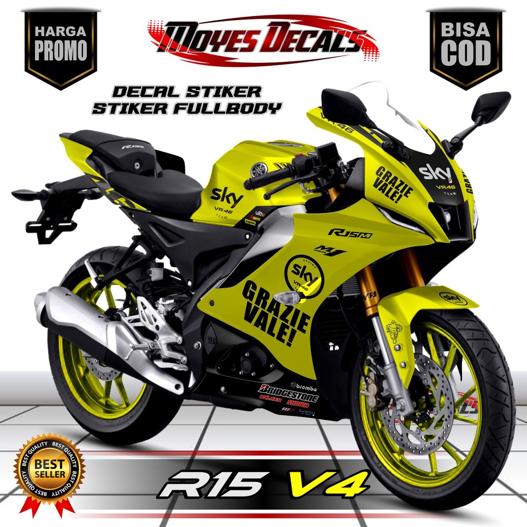 COD Decal stiker striping r15 v4 Grazie Vale stiker motor r15 v4 stiker yamaha r15 v4 stiker r15 sti