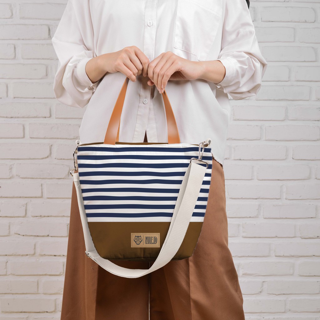 Sling Bag Kanvas Stripe Navy