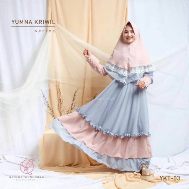 READY DRESS (ONLY) YUMNA KRIWIL  TWOTONE BY KICIKS