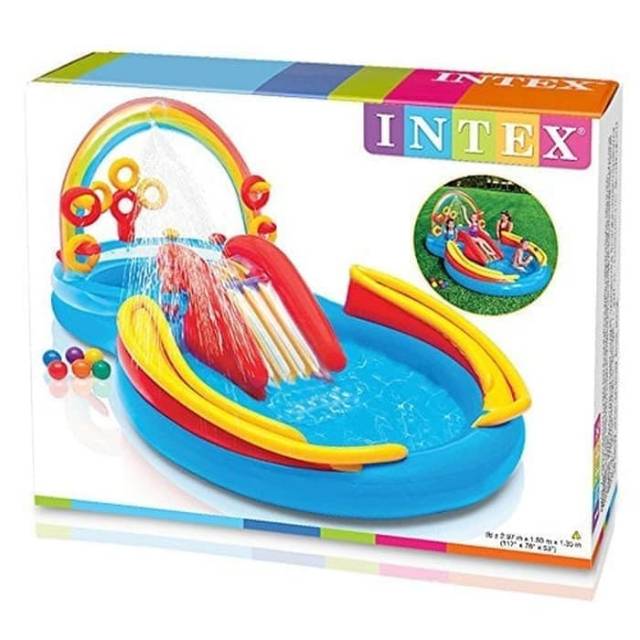 Intex Kolam Renang Perosotan Besar Anak - Kids Pool Mandi Bola Pompa Angin