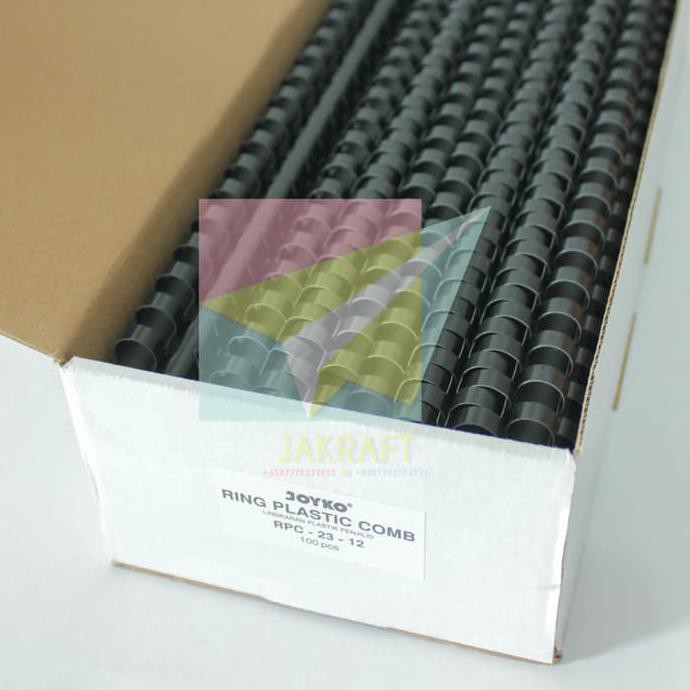 

spiral plastik jilid 12 mm 23 lubang f4 isi 100 hitam 1/2 inch joyko