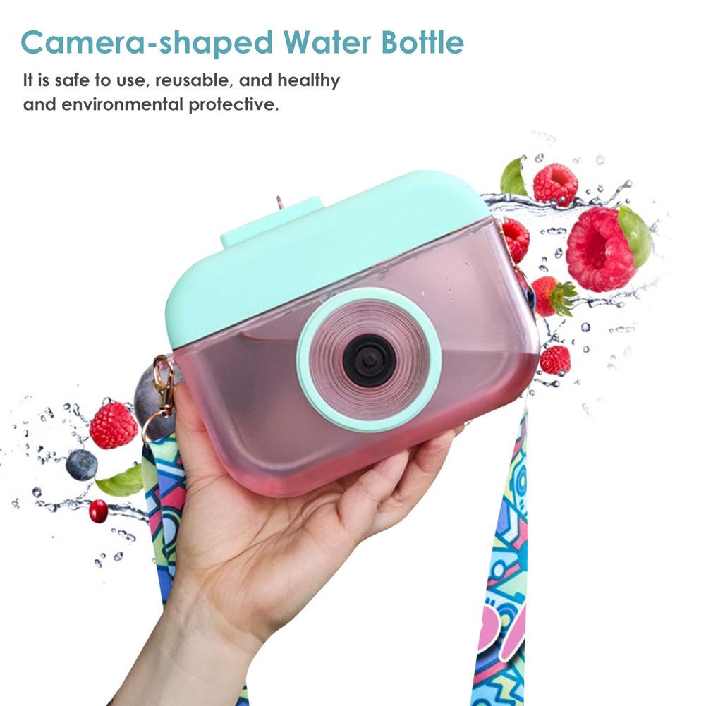 Camera Bottle / Botol Kamera Unik / Botol Minum Anak Free Sticker Karakter 400ml BPA FREE / Botol Anak Lucu