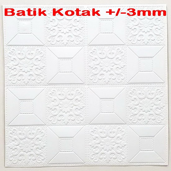 Wallpaper 3D Bata 70x77 cm Walpaper Dinding 3D Brick Foam Motif Anak Doraemon Hello Kitty Stiker-Batik Kotak 3mm