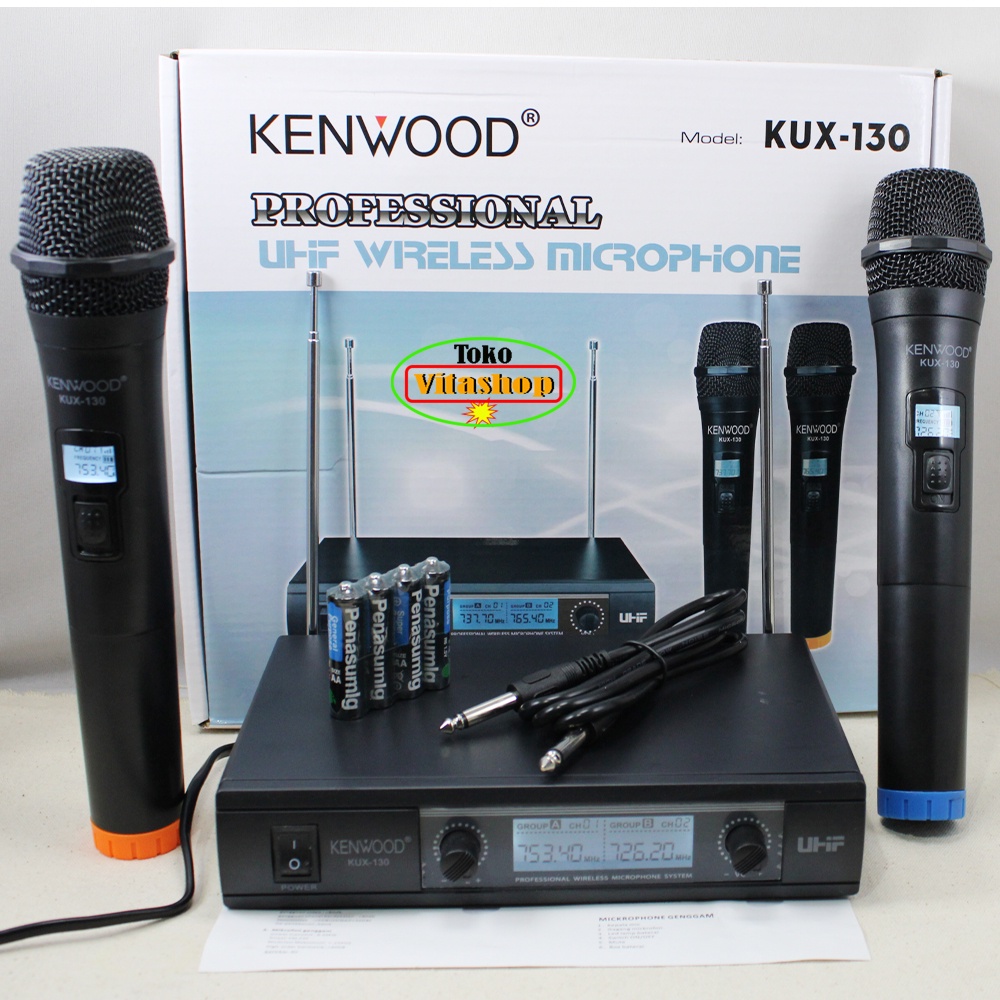 MICROPHONE WIRELESS KENWOOD KUX-130 MIC TANPA KABEL MIK KARAOKE MICROFON VOCAL PROFESIONAL