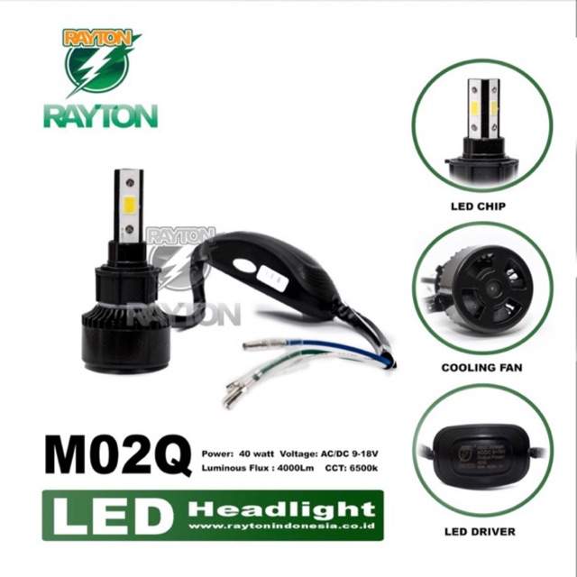 Lampu Motor Led H6 H4 RTD M02Q 40 Watt