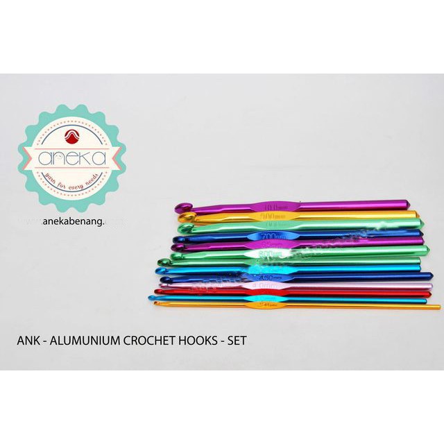 AnekaBenang - Hakpen (Jarum Rajut) Alumunium / Multicolor Crochet Hooks - PCS