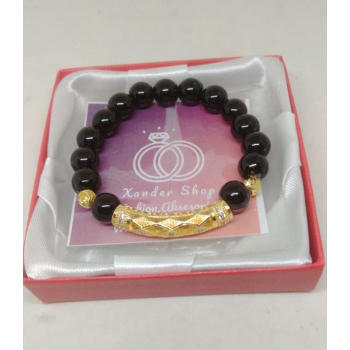 GELANG GIOK ASLI COMBI PIPA/GIOK HITAM