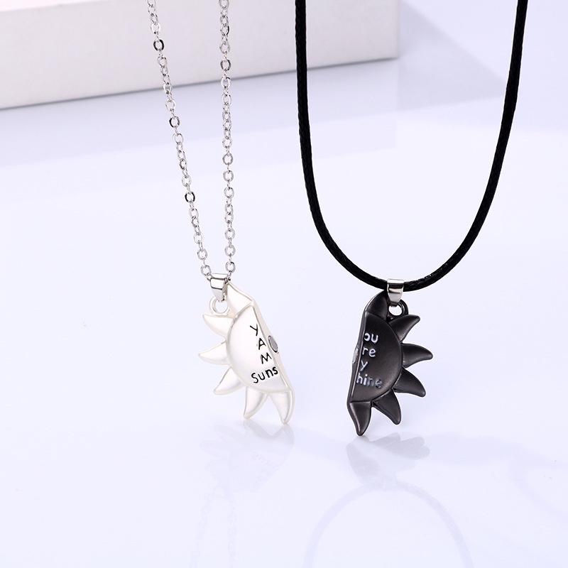 2pcs Kalung Liontin Magnetik Bentuk Kupu-Kupu Matahari Bulan Hati Burung Dinosaurus Untuk Pria Dan Wanita