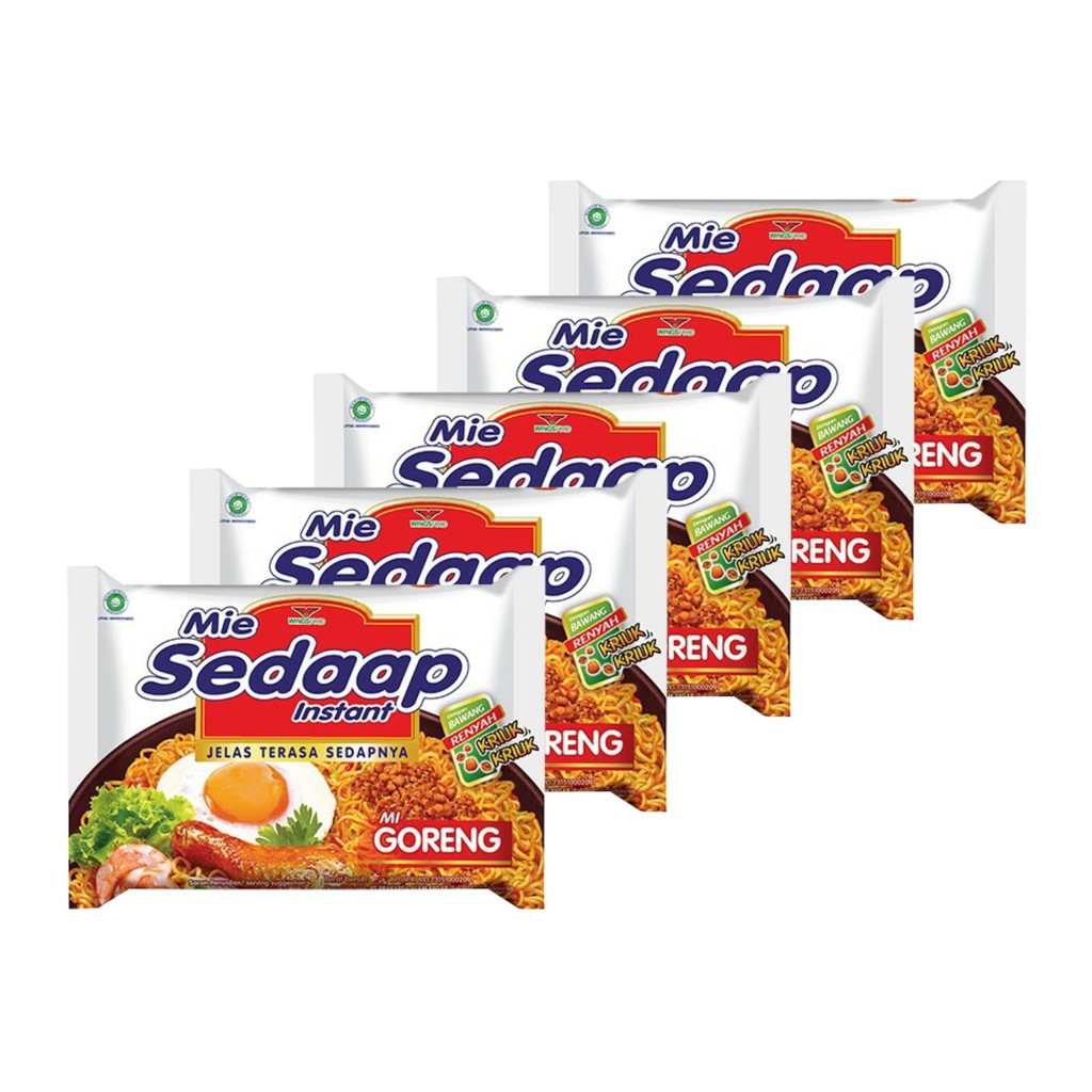 

5PCS Mie Sedaap Goreng Mi Instan Sedap Goreng Dengan Bawang Kriuk - 5pcs x 90gr