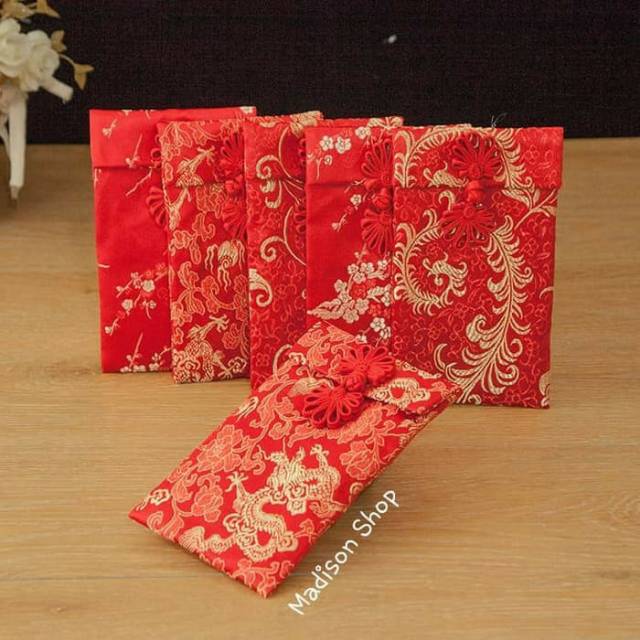 Dompet Angpao Kain Chinese Knot Murah Ampao Kawin Sangjit Premium