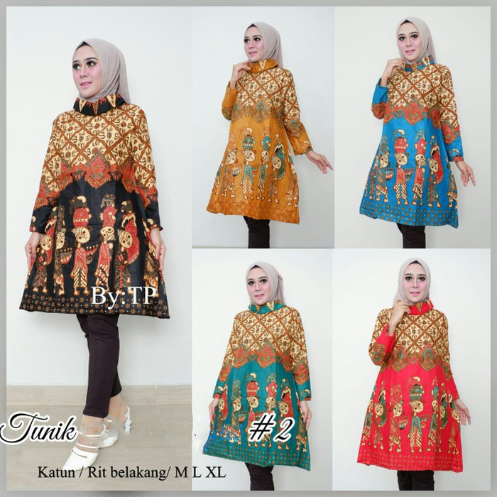Terbaru DRESS BATIK MODERN   TUNIK   TUNIC   BAJU HIJAB BATIK SOLO MODERN Limited