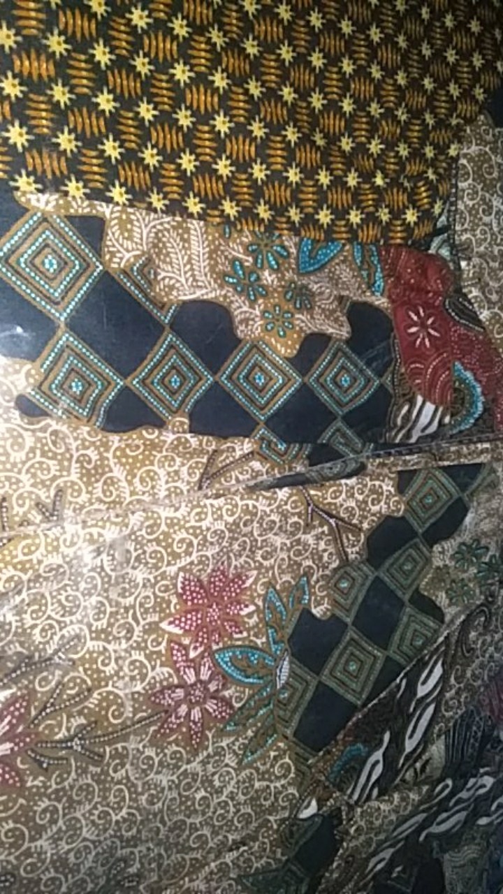 Coupel Gamis Batik Sogan Padi Kombinasi Batik Modern