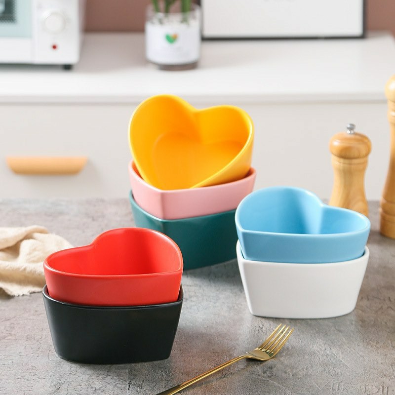 MANGKOK SAJI KERAMIK BENTUK LOVE/MANGKOK SUP BENTUK CINTA/MANGKOK UNIK