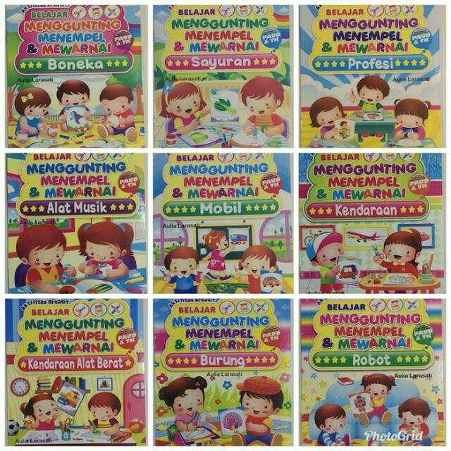  Buku  Anak  Menggunting Menempel Mewarnai  Untuk TK  Dan 