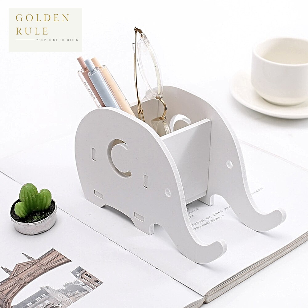 Rak Holder Tempat Alat Tulis Pensil Pen Remote HP DIY Gajah Minimalis Shabby Cic Portabel