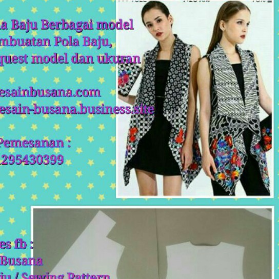 Pola Produksi outer 06 / Pola rompi / Pola baju