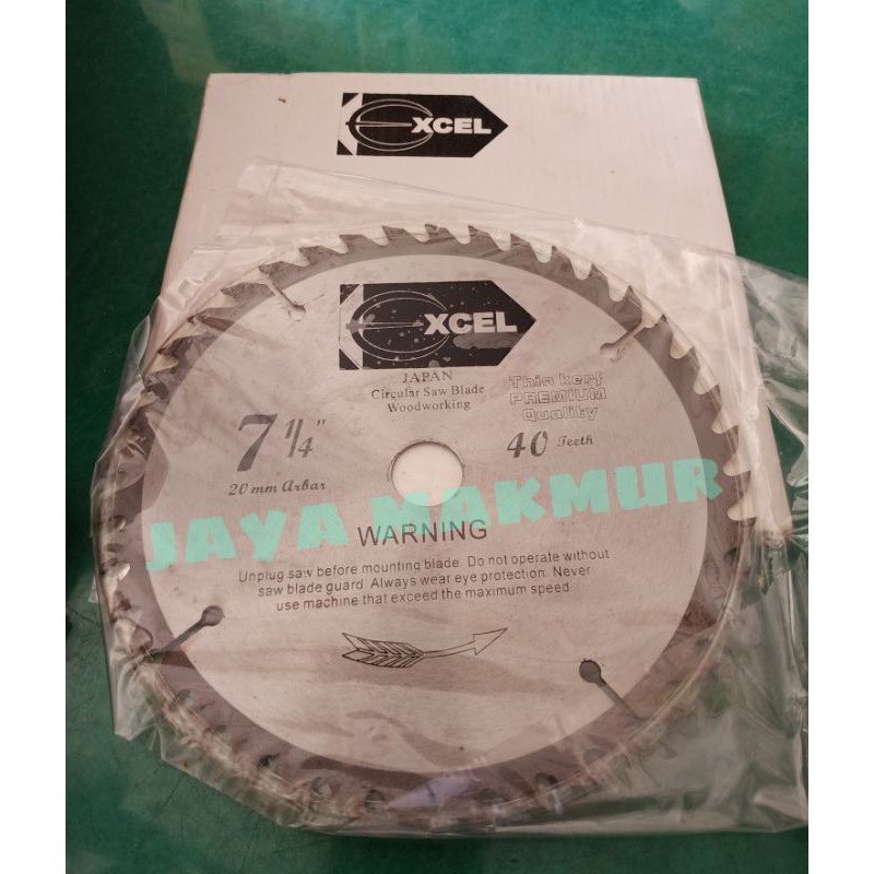circular saw blade wood working excel 71/4" 40teeth / mata gergaji potong kayu 184x40Tx20H