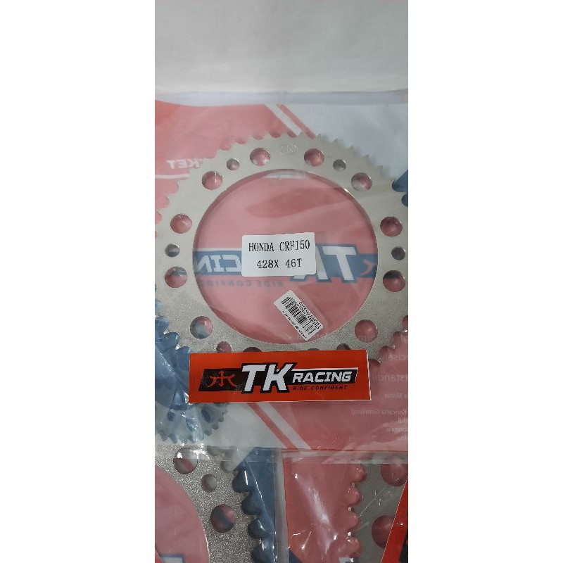 Gir Ger Sprocket Belakang Honda CRF150 - 428 - 45 - 46 - 47  - 48 - 49 - 50 - 51 - 52  - 54 - 55 T - TK Racing CRF 150-2