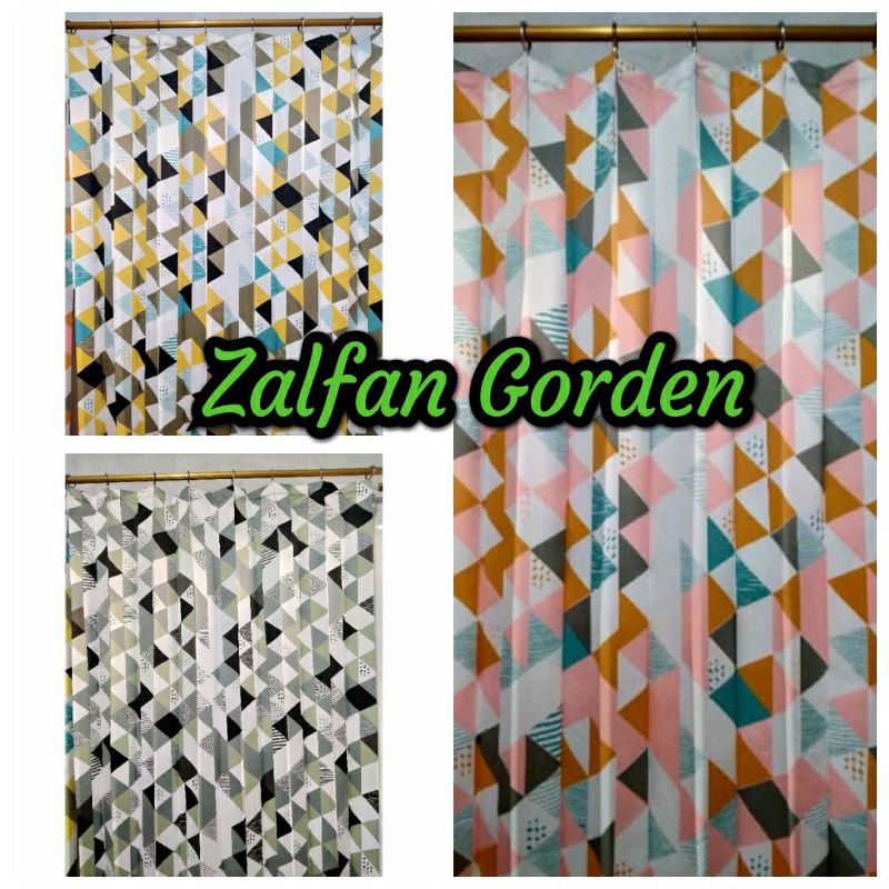 Gorden plisket motif piramid bahan tebal gorden jendela dan pintu cantolan kawat S