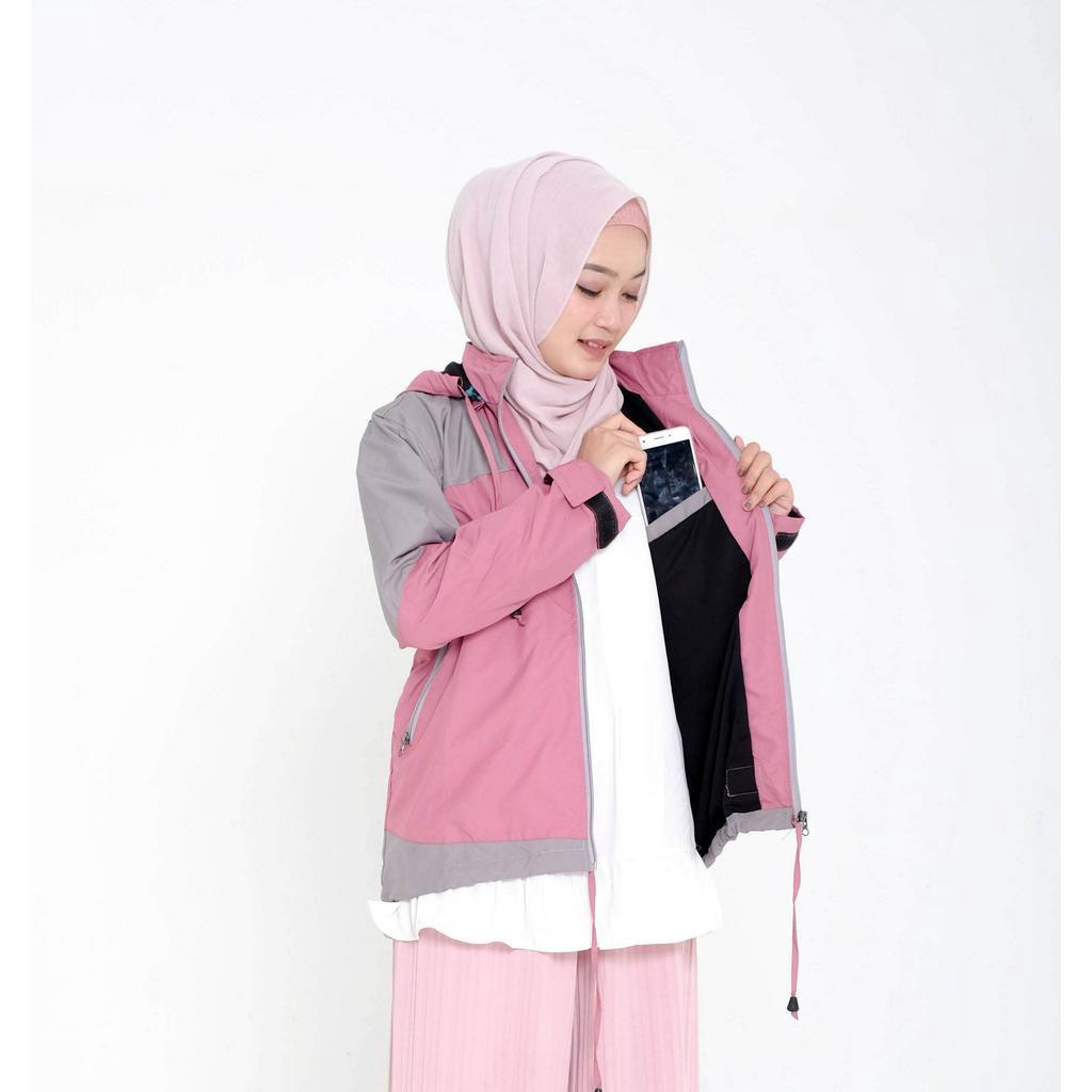 ORIGINAL AMZ Jaket Parasut Hoodie Wanita Dan Pria Terbaru Kekinian Jacket Cewek Motor Gunung Outdoor Olah Raga Sport Anti Air Angin Waterproof M L XL XXL