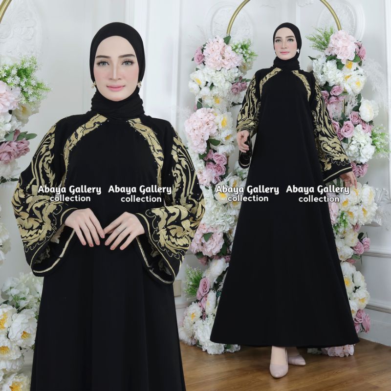 Gallery Exclusive Abaya Hitam Gamis Bordir Turkey Nancy