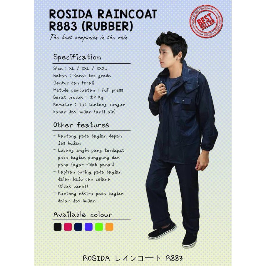 Jas Hujan Rosida Karet R883 Original