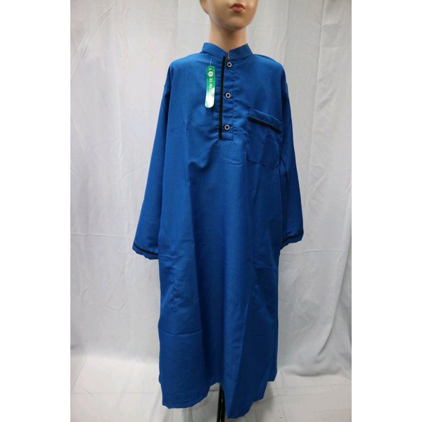 Baju Koko Gamis Jubah Anak Muslim Laki - laki Lengan Panjang Biru SD SMP Pasar Tasik Tanah Abang Al