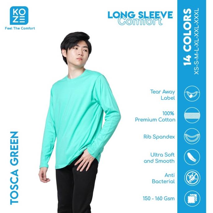 Tosca Green Longsleeve Kaos Polos Koze Combed 30S