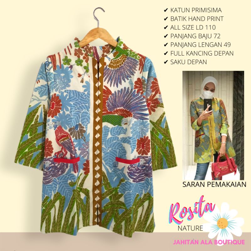 Blus rosita nature batik solo blus kerja cantik