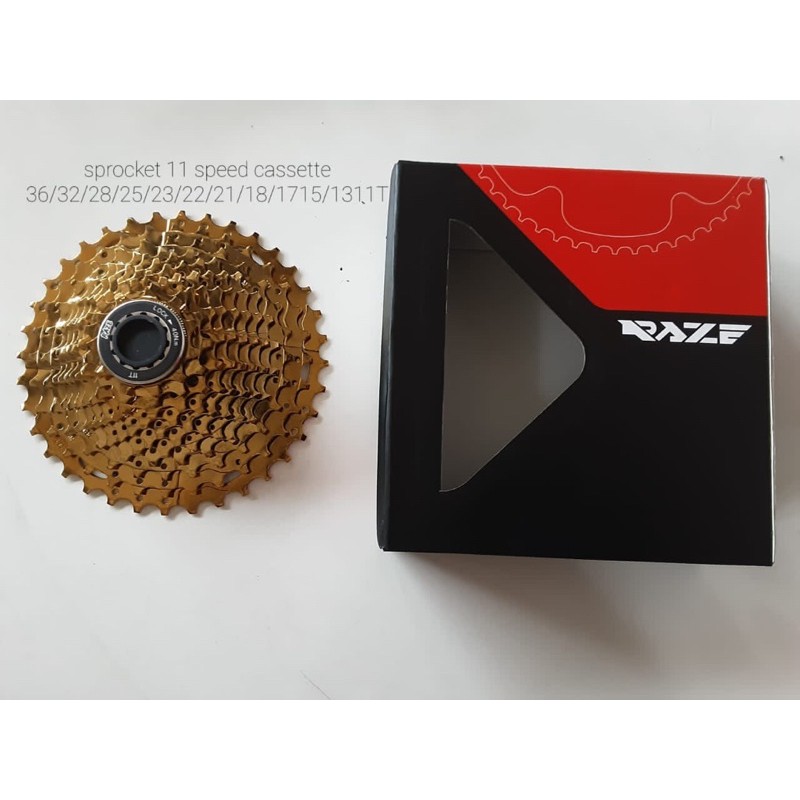 sprocket raze gold 11 speed cassette