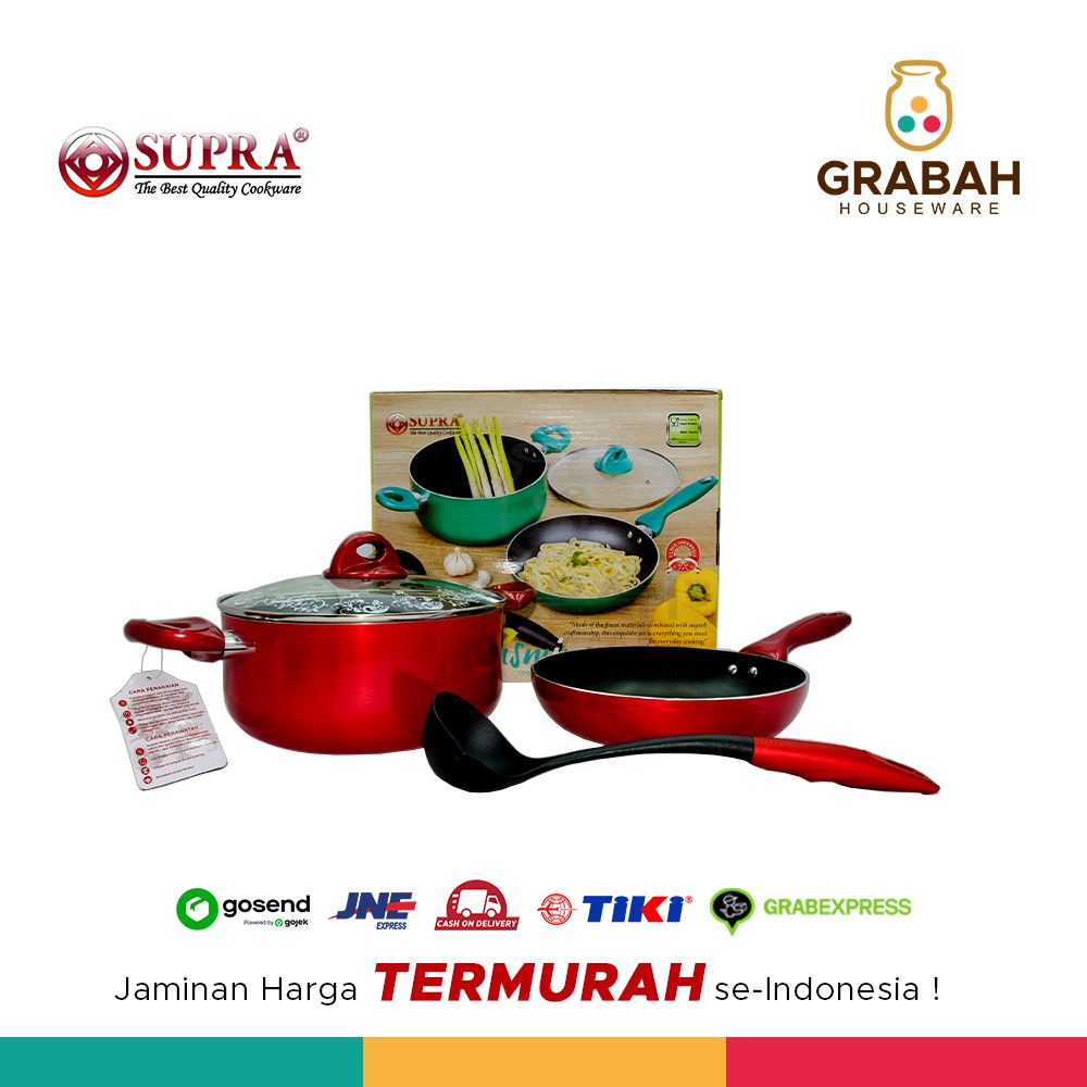 Supra Cookware Panci Set Jasmine 4 pcs Grabah Houseware