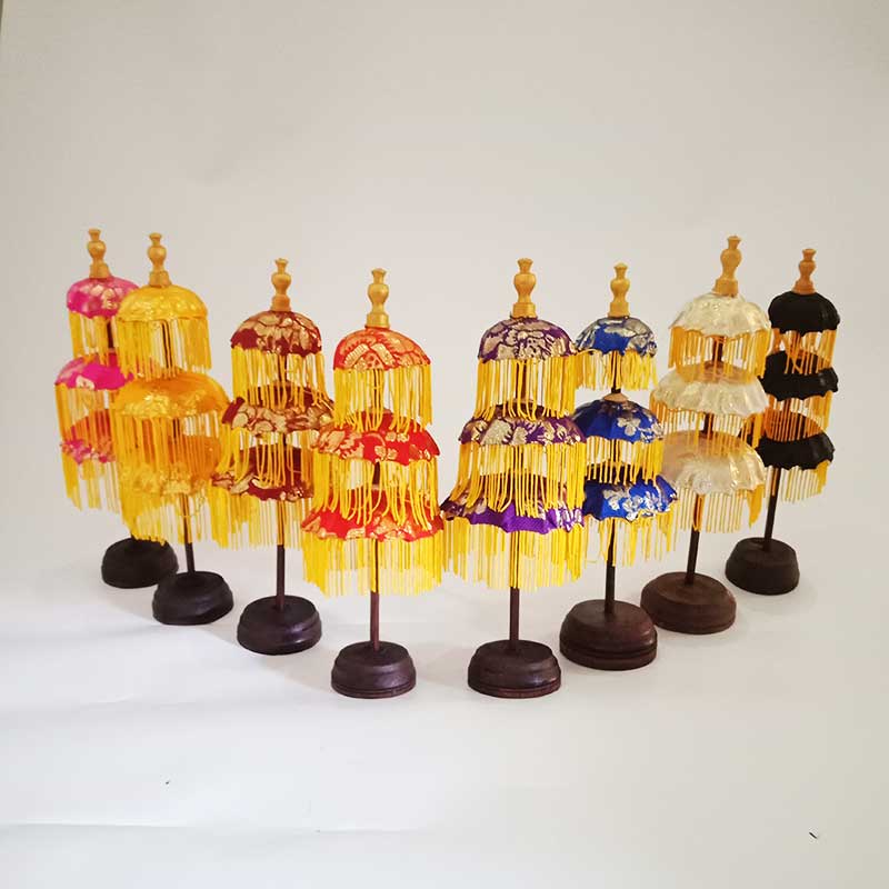 Payung Bali Dekorasi Meja Tumpuk 3 / Payung Stand Meja Dekorasi Bali Bertingkat Tiga - Payung Meja M